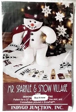 Vintage Indygo Junction Mr. Sparkle Snowman Tree Skirt Snow Village 22” Pattern