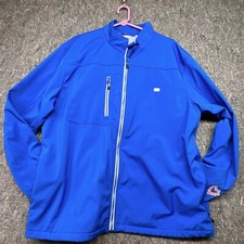 Clique Womens Track Jacket Full Zip Long Sleeve Blue Fleece Lined 2xl