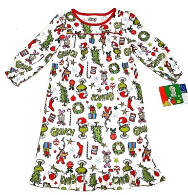 Dr Seuss Grinch Who Stole Christmas Granny Nightgown Pajama Cindy New Tod  Girl | eBay