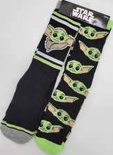 Star Wars Baby Yoda The Mandalorian Child 2 Pairs Crew Socks sz 6-12 black green