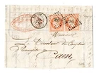 France (1859) - Letter Bayeux to Caen. Pair of Napoleon 40c