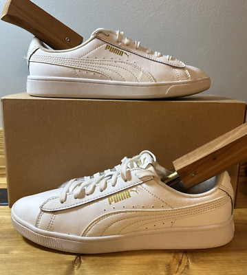 Puma Womens Size 7 Vikky V2 370468-01 White Casual Tennis Shoes