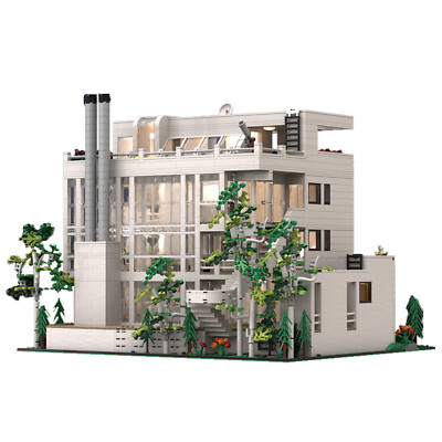 Bright White and Freestanding House with Interior 5283 Pieces MOC