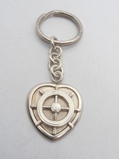 Timone : Portachiavi a Cuore in Argento 925 - misura grande - Marina - Nautica