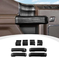 Inner Door Handles Covers Panel Trim For Ford F150 2015-2020 Black Wood Grain US