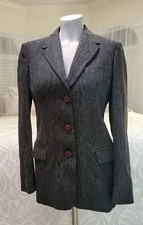 Vintage Versace Jeans Couture charcoal grey moire skirt suit IT 42 US 6 EUC