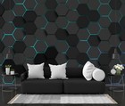 Light Hexagonal Gaming Decor Wallpaper Mural Removeable Washable Peel & Stick