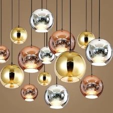 Glass Mirror Ball Ceiling Pendant Light Modern Dining Room Lamp Chandelier Lamp