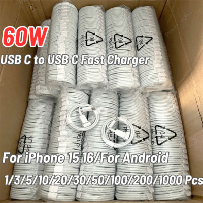 For Samsung iPhone 15 16 ProMax iPadPro Type-C USB-C Fast Charger Cable Cord Lot