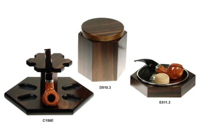 LUBINSKI ROSEWOOD 6 SEATER PIPE CUTTER HUMIDIFIED TOBACCO VASE C156E