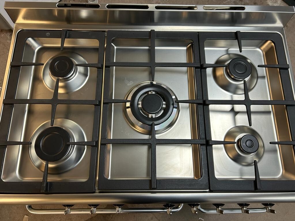 SMEG 90cm 5 Burners Dual Fuel Range Cooker In Stainless Steel CG92X9 eBay