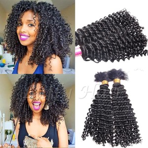Kinky Curly Hair Bulk 8a Brazilian Virgin Human Hair Extension For