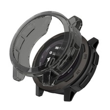 StrapsCo TPU Protective Clear Black Case Frame Protector for Garmin Instinct 2S