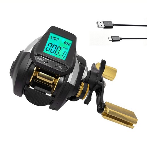 Line Counter Digital Baitcasting Fishing Reel With Bite Alarm