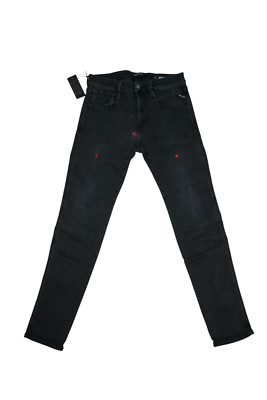 Replay Anbass Herren Jeans Hyperflex - M914 - schwarz black - Denim - W29 L30