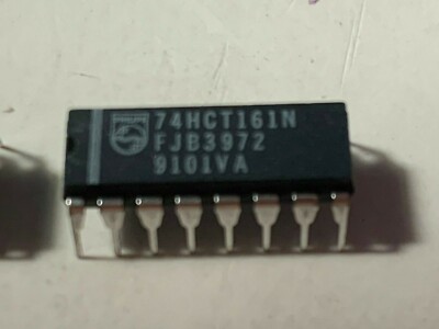 Philips IC -74HCT161N, Synchronous 4 Bit Binary Counters, DIP-16.
