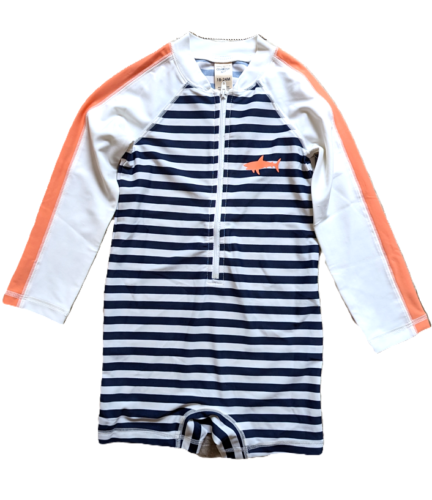 Oshkosh B'gosh Baby Toddler Boys 1-PC Rash Guard Swimwear Striped Shark UPF 50+