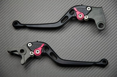 Long brake & clutch levers pair CNC black For DUCATI ST2 1998 99
