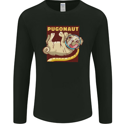 Pugonaut Funny Astronaut Pug Dog Space Mens Long Sleeve T-Shirt