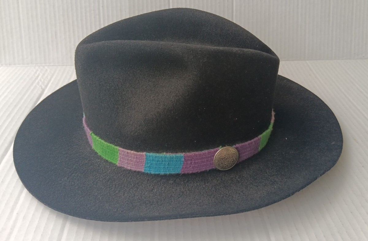 Shady Brady Cowboy Western Hat Size Medium Fabric Band Made In USA EUC CLEAN