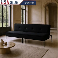 Convertible Futon Sofa Bed Pull Out Sleeper Adjustable Backrest Small Spaces New