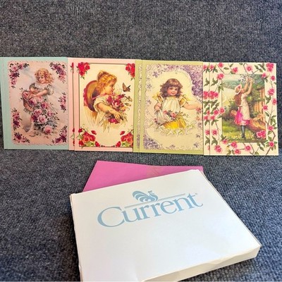 Vintage Current Victorian series set 8 birthday cards with 7 envelopes 4 designs