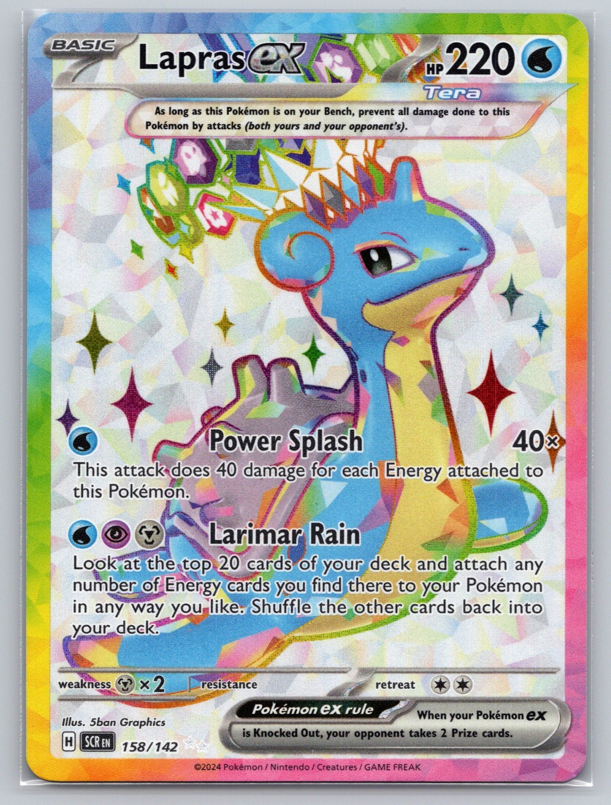Lapras ex Holo Ultra Rare SV07: Stellar Crown 158/142 NM