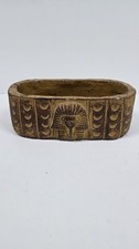 Vintage Egyptian Themed King Tut Pharoah Jewelry Pottery Trinket Box 
