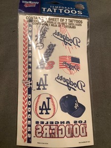 Dodger Temporary Tattoos 1 Sheet 10 Tattoos sealed