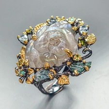 AAA Design ring Natural Labradorite Ring 925 Sterling Silver Size 8 /R460192