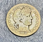 1912 Barber Quarter. 90% Silver. Good Condition. Charity Auction.
