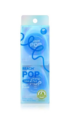 Reach Dental Floss Pack Of 2 Shred Resistant Vegan Wax Blue 164 Feet