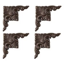 Mirredge Corner Plates, 3 1/2 in L, 3 1/2 in W, 1/4 in H, Cherry Walnut 53504