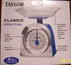 New Mechanical Kitchen Scale Taylor Classic Blue 6lbs Original Box 3703BL