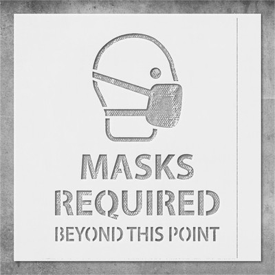 Reusable Masks Required Wall Art Stencil Template - StencilAir
