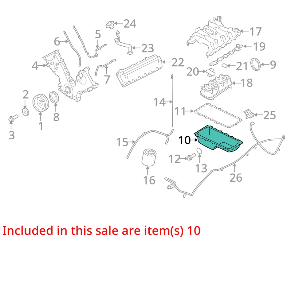 Panela de óleo do motor Ford E-350 Super Duty 1999-2019 NXTAQ - Imagem 3 de 4