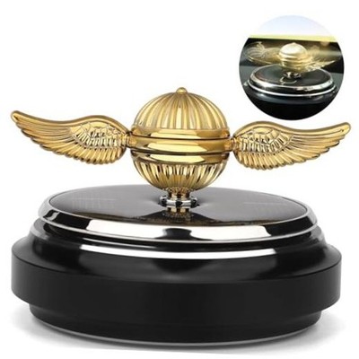 Car Air Freshener, Solar Energy Golden Fidget Spinner Toy With Swinging Black