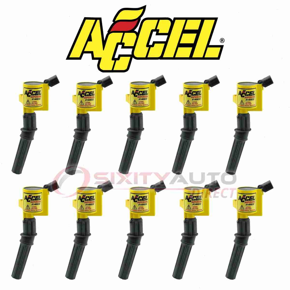 10 pc ACCEL Direct Ignition Coil for 2003-2005 Ford E-350 Club Wagon 6.8L gj