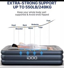 Image of iDOO Single Air Bed Inflatable with Built-in Electric Pump 3 Mins Quick