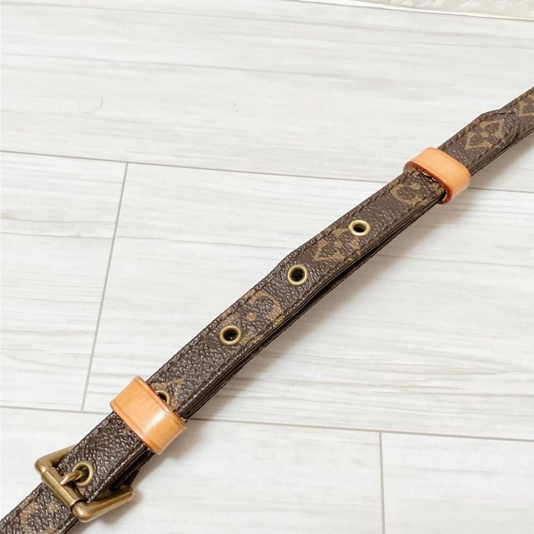 Louis Vuitton Belt Ladies Monogram Shoulder Strap PVC Leather Brown Gold 117cm thumbnail 14