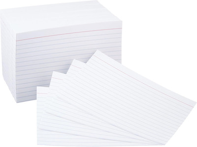 Ruled Lined Index Note Cards, 500 Count, 5 Pack of 100, White, 4 in X 6 In