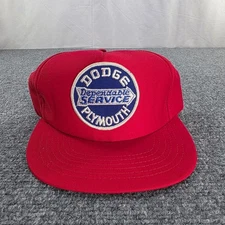 Vintage Dodge Dependable Service Plymouth Snapback Hat Red Made in USA