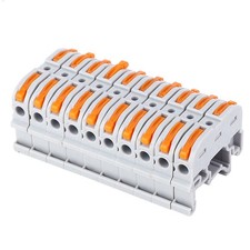 10pcs PCT-211 Rail Type Wire Connector 0.2-4mm Press Fast Wiring Terminal