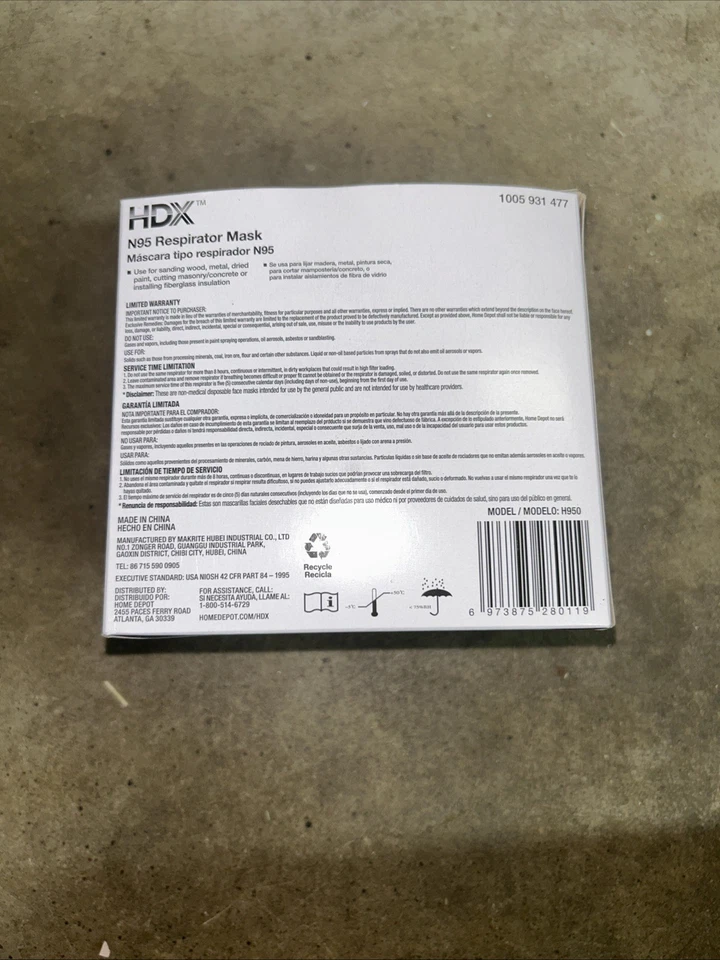 Hex Particle N95 Respirator Mask 10 Pack - Image 3 of 3
