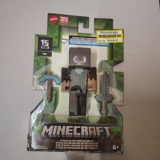 Minecraft Steve In Netherite Armor Action Figure 15th Anniversary New