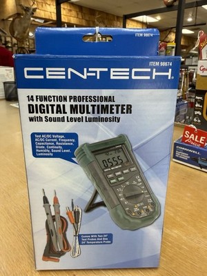 CEN-TECH 14 Function Professional Digital Multimeter with Sound Level Luminosity