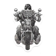 Bearded Biker Vinyl Sticker Chopper Motorcycle Rider Skull Bandana Helmet Decal