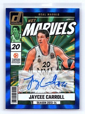 Jaycee Carroll 2024-25 Donruss EuroLeague #NMS-JAY Net Marvels Auto Blue /49