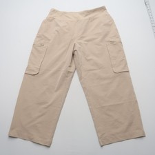 Sage Collective Womens Cargo Pants Size XL Wide Leg Crop Beige Pull On