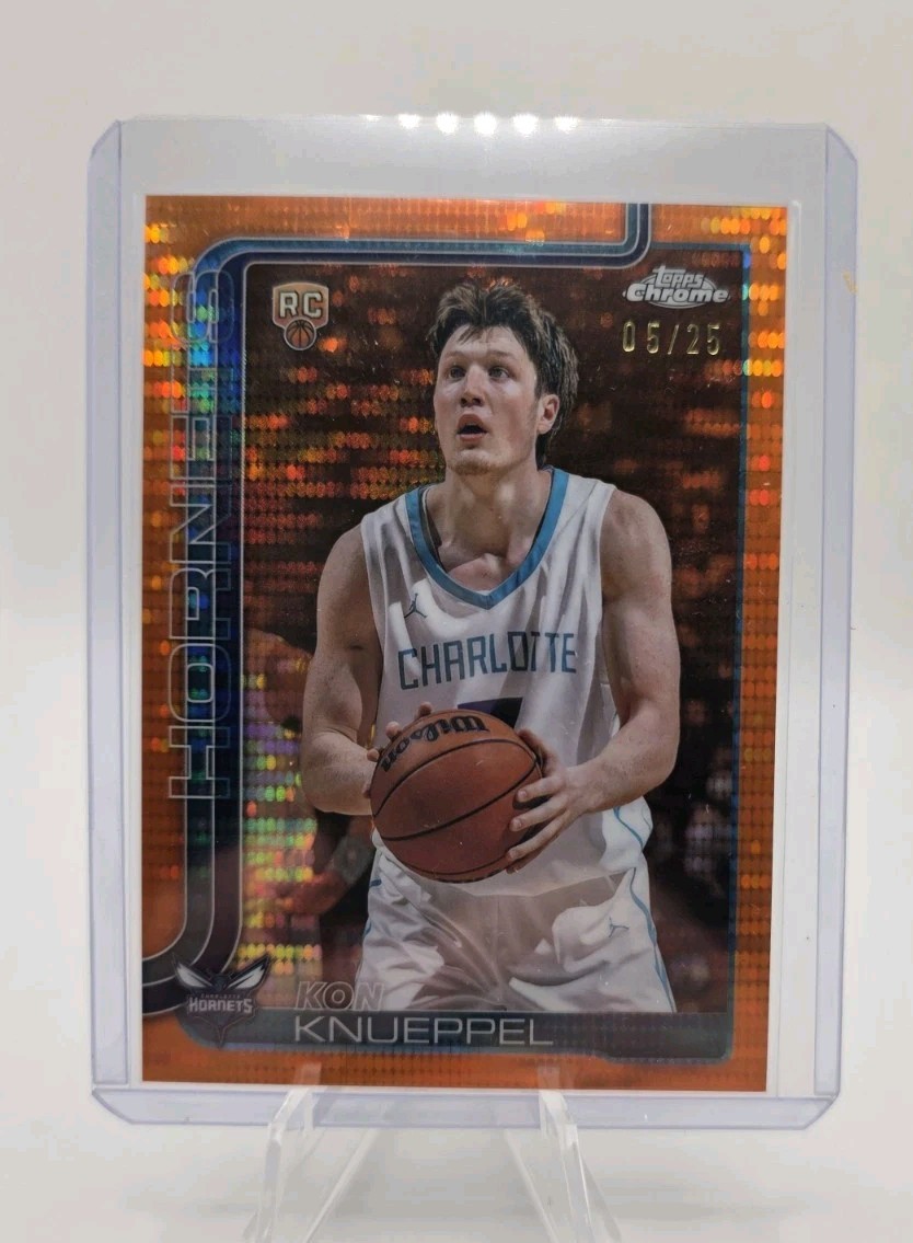 2025-26 Topps Chrome - Kon Knueppel #254 Orange Pulsar Refractor /25 (RC)